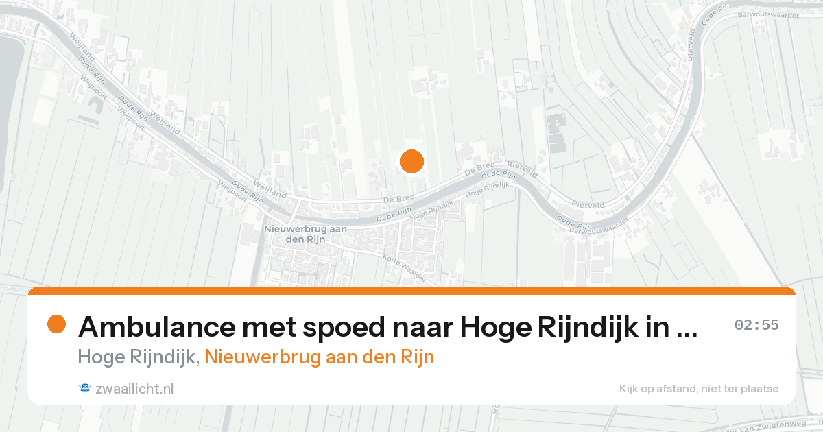 Ambulance met spoed naar Hoge Rijndijk in Nieuwerbrug aan den Rijn — 20 aug 2026