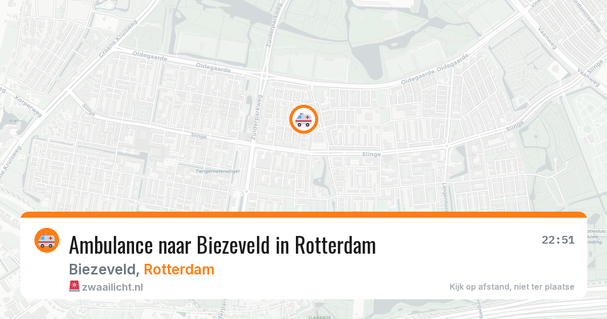 Ambulance naar Biezeveld in Rotterdam — 9 aug 2026