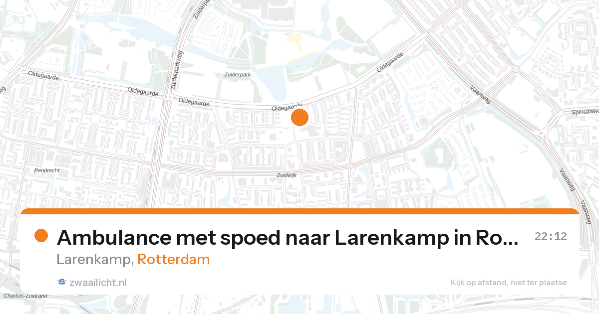 Ambulance met spoed naar Larenkamp in Rotterdam — 28 aug 2026