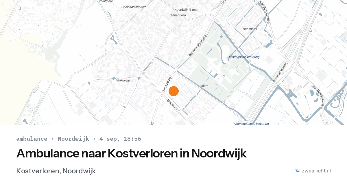 Ambulance naar Kostverloren in Noordwijk — 4 sep 2026