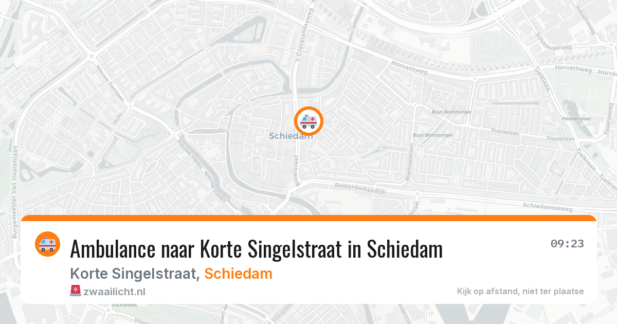 Ambulance naar Korte Singelstraat in Schiedam — 10 aug 2026