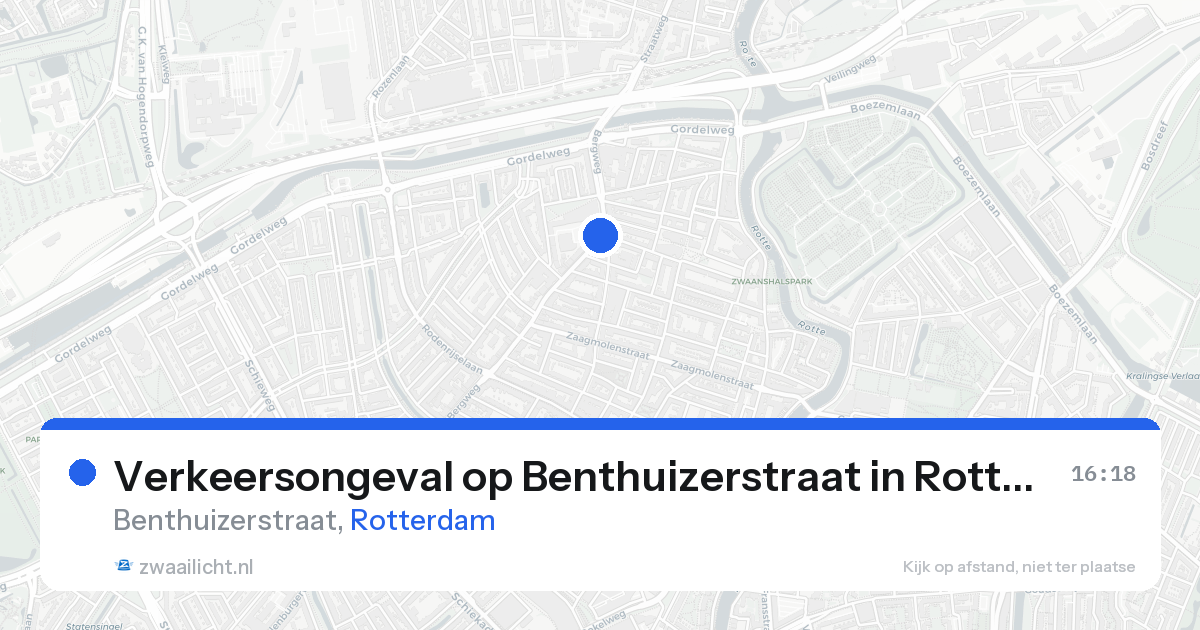 Verkeersongeval op Benthuizerstraat in Rotterdam — 21 aug 2026