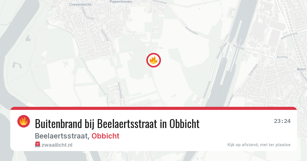 Buitenbrand bij Beelaertsstraat in Obbicht — 5 aug 2026