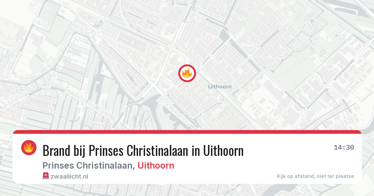Brand bij Prinses Christinalaan in Uithoorn — 7 jun 2026
