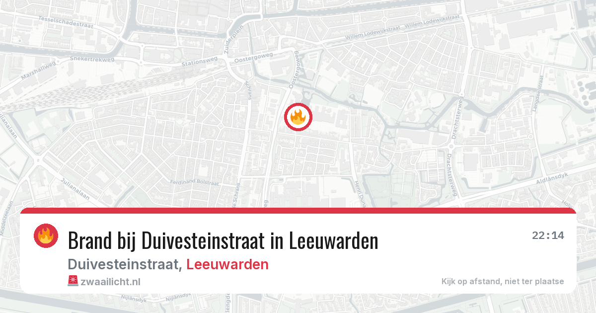 Brand bij Duivesteinstraat in Leeuwarden — 22 jun 2026