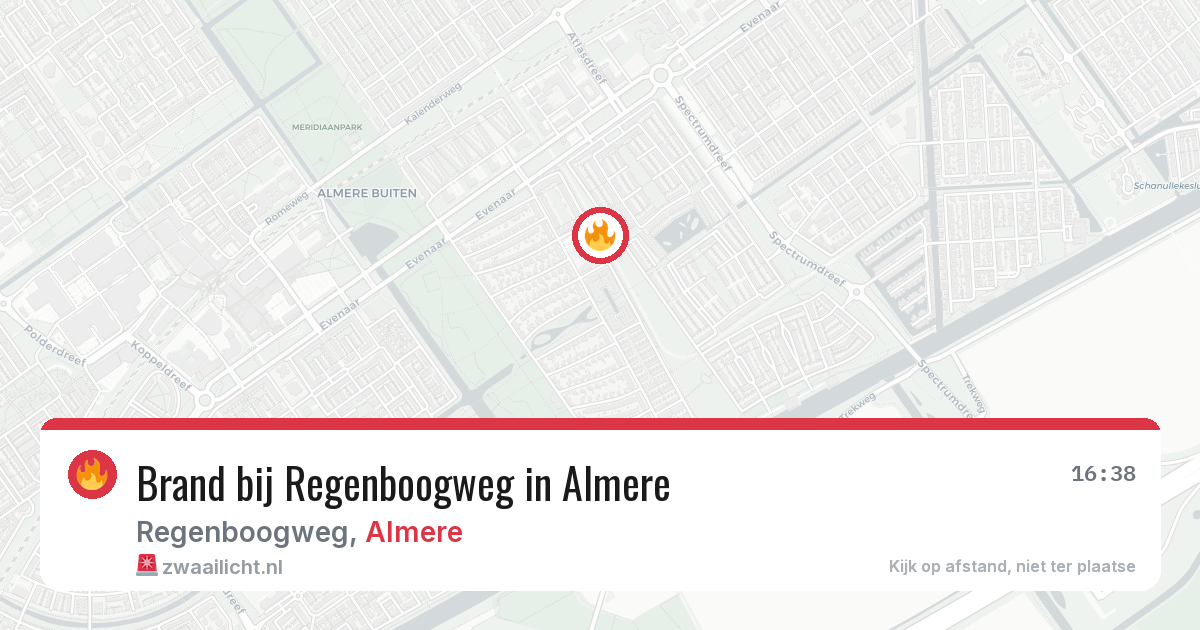 Brand bij Regenboogweg in Almere — 26 mei 2026