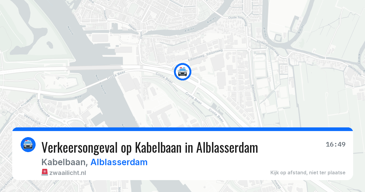 Verkeersongeval op Kabelbaan in Alblasserdam — 9 jul 2026