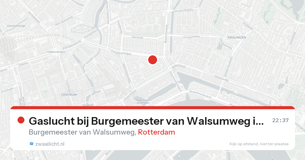 Gaslucht bij Burgemeester van Walsumweg in Rotterdam — 18 aug 2026