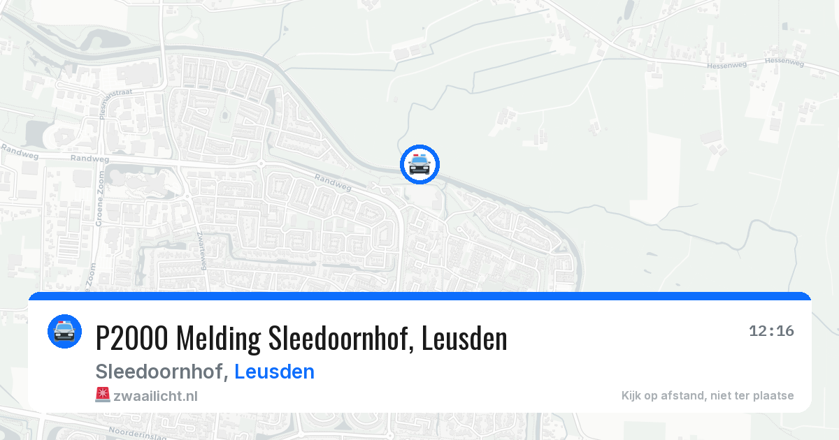 P2000 Melding Sleedoornhof, Leusden — 12 aug 2026