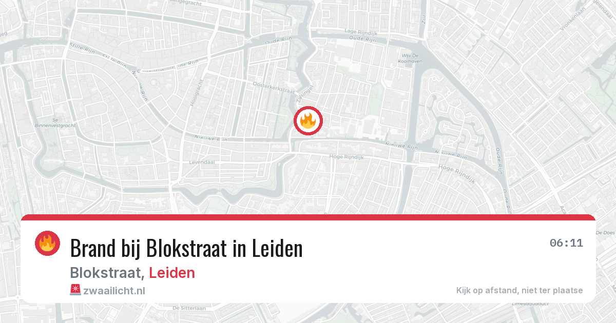 Brand bij Blokstraat in Leiden — 27 jun 2026