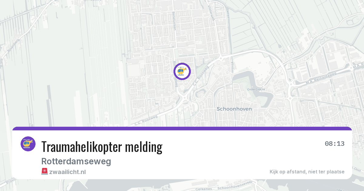 Traumahelikopter melding — 13 jul 2026