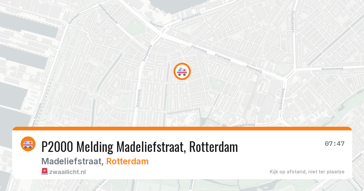 P2000 Melding Madeliefstraat, Rotterdam — 10 mei 2026