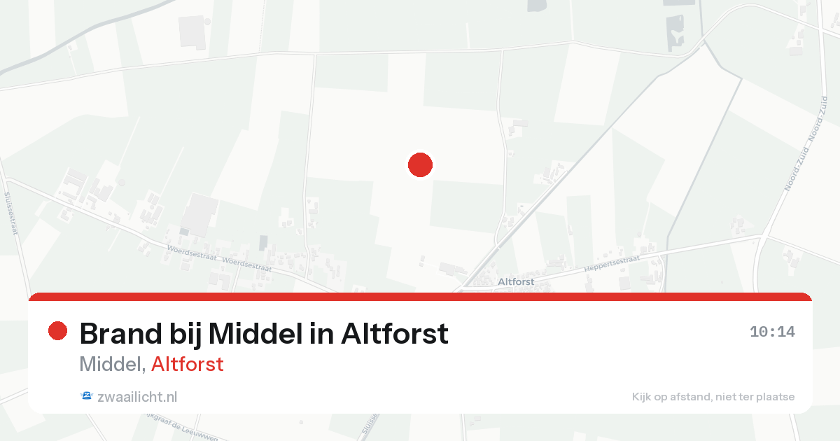 Brand bij Middel in Altforst — 20 aug 2026