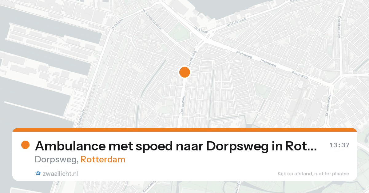 Ambulance met spoed naar Dorpsweg in Rotterdam — 16 aug 2026