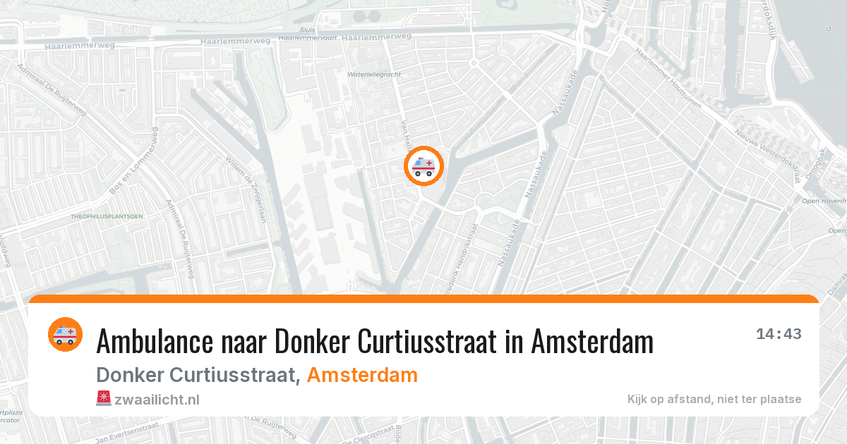 Ambulance naar Donker Curtiusstraat in Amsterdam — 23 jun 2026