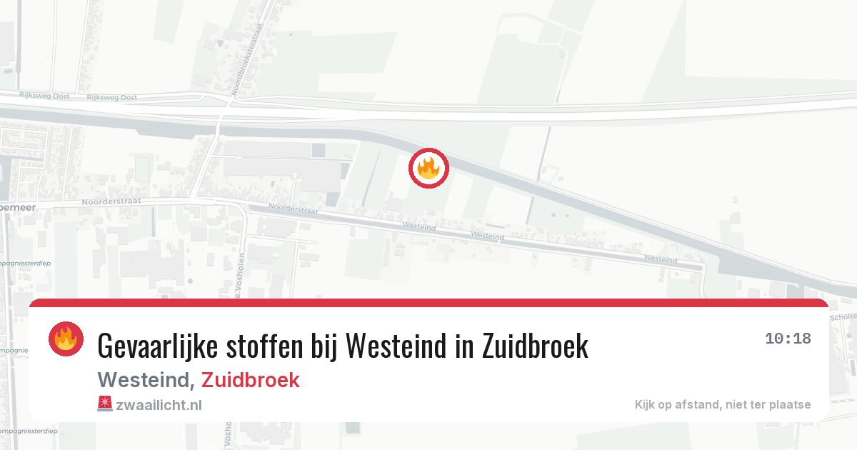 Gevaarlijke stoffen bij Westeind in Zuidbroek — 16 jul 2026