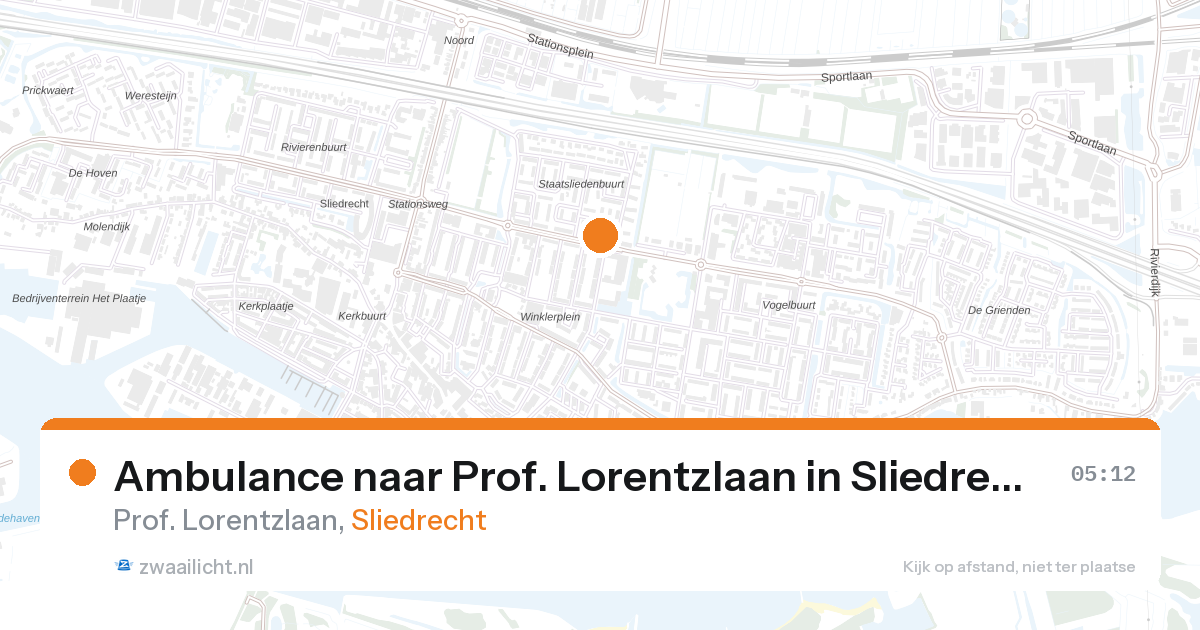 Ambulance naar Prof. Lorentzlaan in Sliedrecht — 28 aug 2026