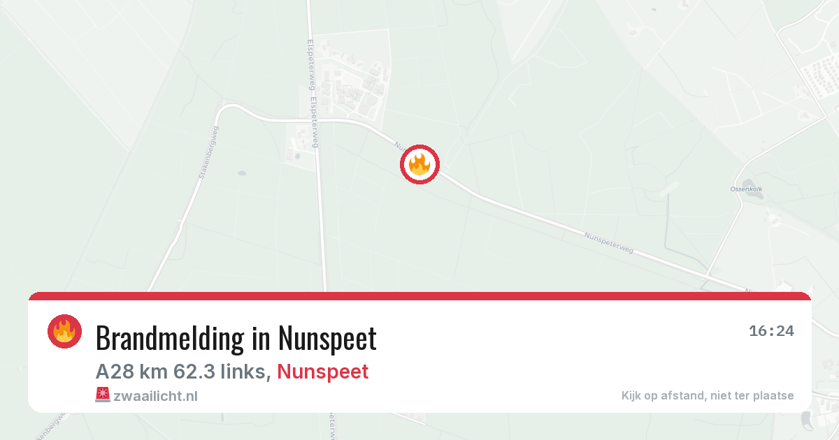 Brandmelding in Nunspeet — 9 jun 2026