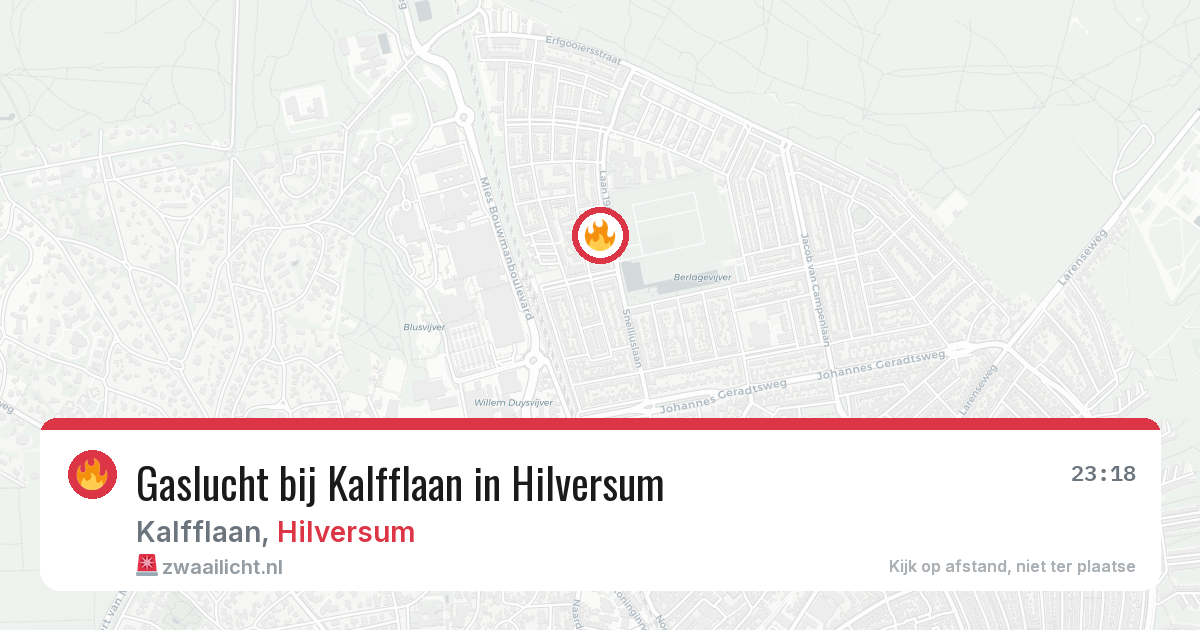Gaslucht bij Kalfflaan in Hilversum — 9 apr 2026