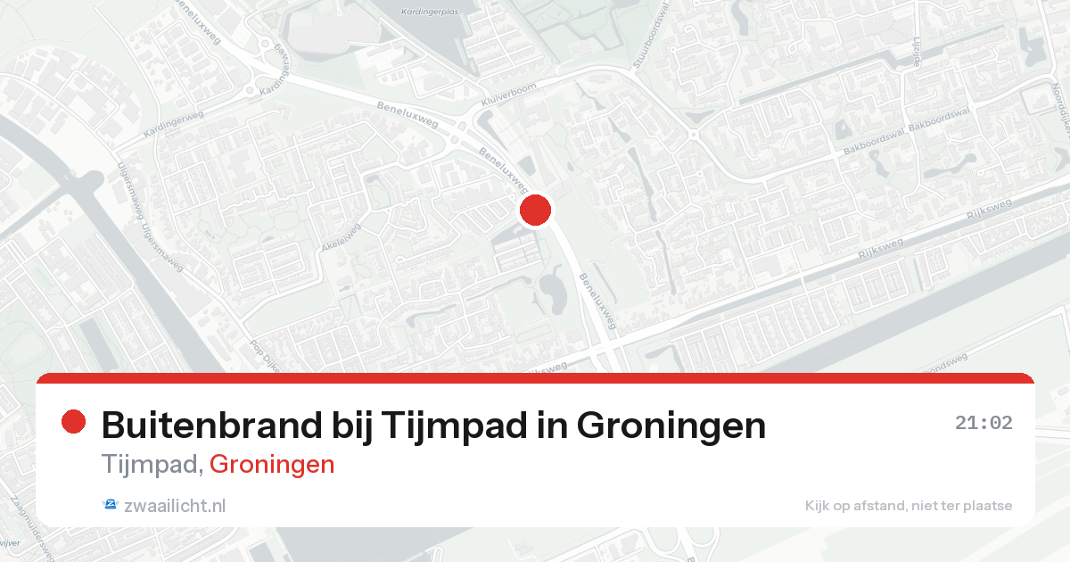 Buitenbrand bij Tijmpad in Groningen — 14 aug 2026