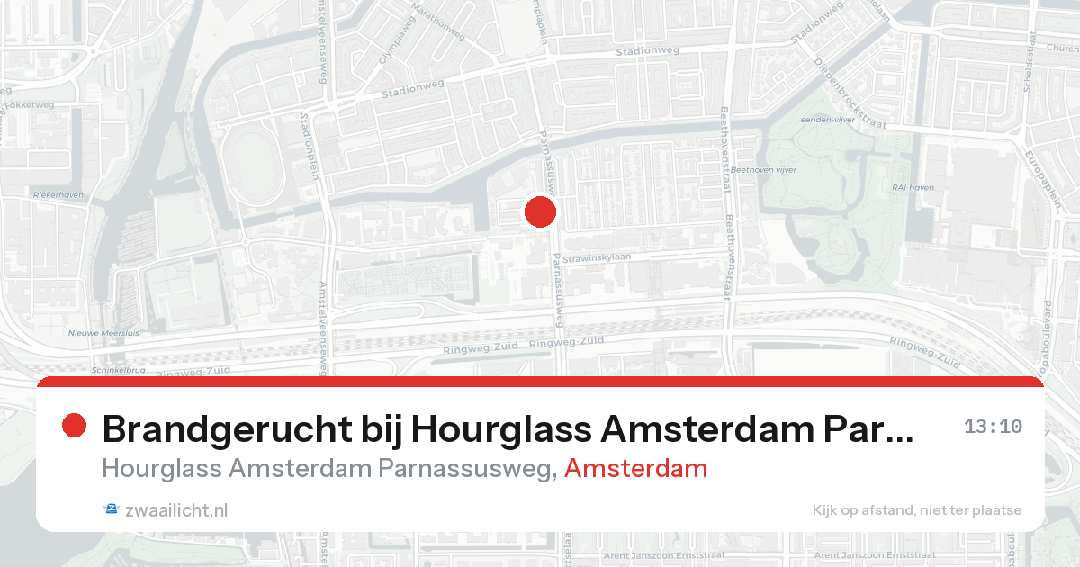 Brandgerucht bij Hourglass Amsterdam Parnassusweg in Amsterdam — 31 jan 2026