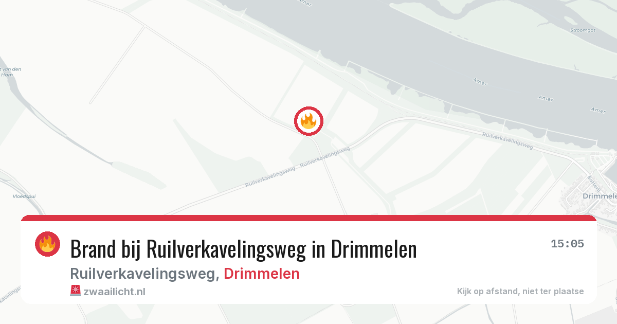 Brand bij Ruilverkavelingsweg in Drimmelen — 14 aug 2026