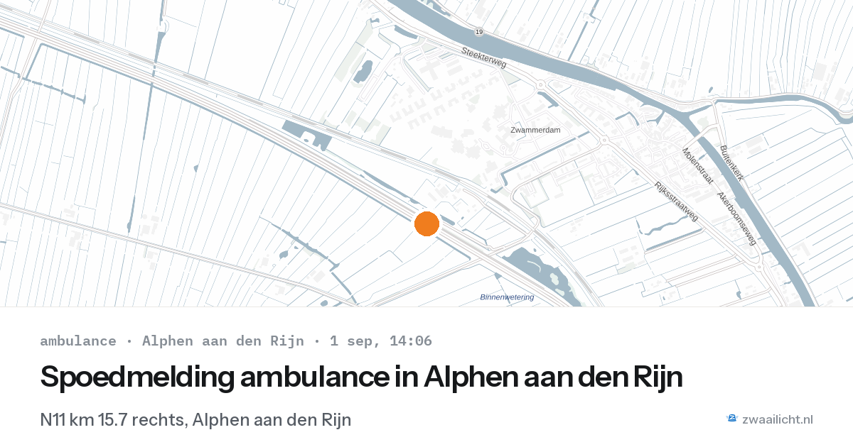 Spoedmelding ambulance in Alphen aan den Rijn — 1 sep 2026