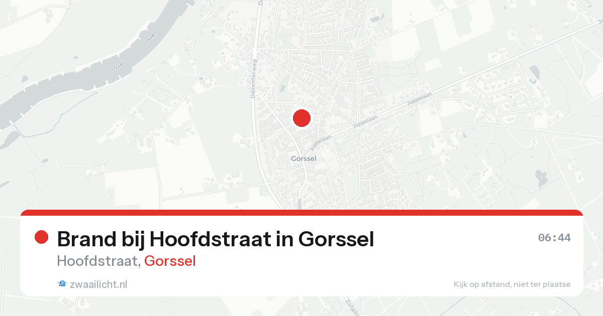 Brand bij Hoofdstraat in Gorssel — 13 aug 2026