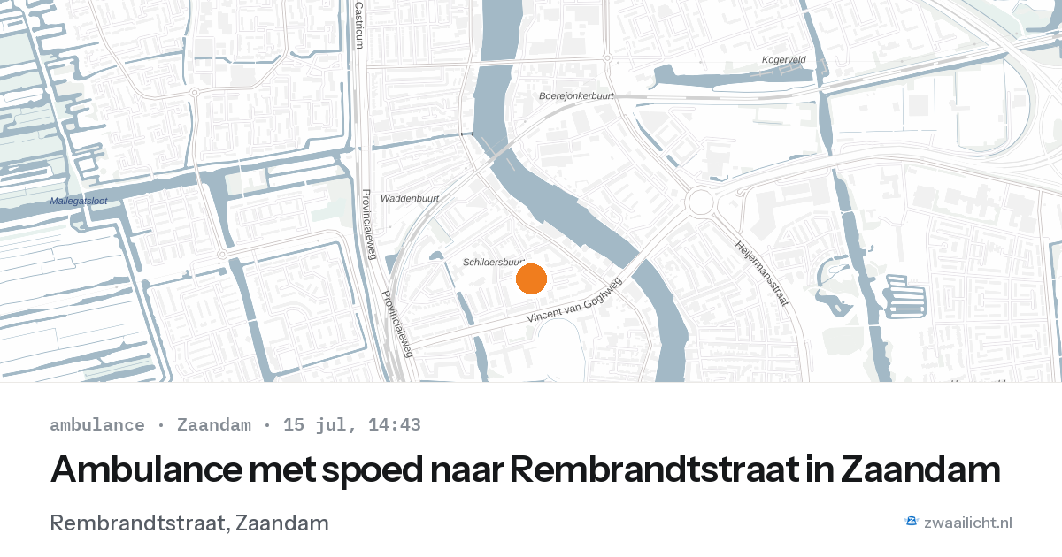 Ambulance met spoed naar Rembrandtstraat in Zaandam — 15 jul 2026