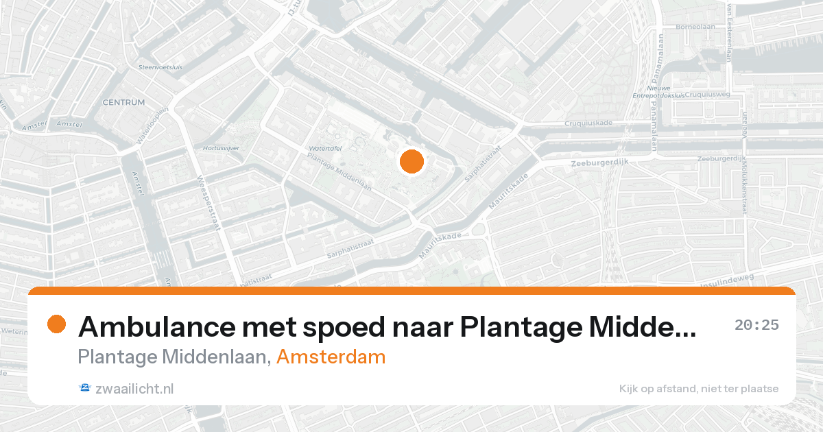 Ambulance met spoed naar Plantage Middenlaan in Amsterdam — 25 mei 2026