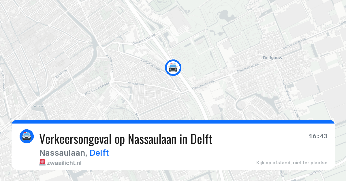 Verkeersongeval op Nassaulaan in Delft — 16 mei 2026