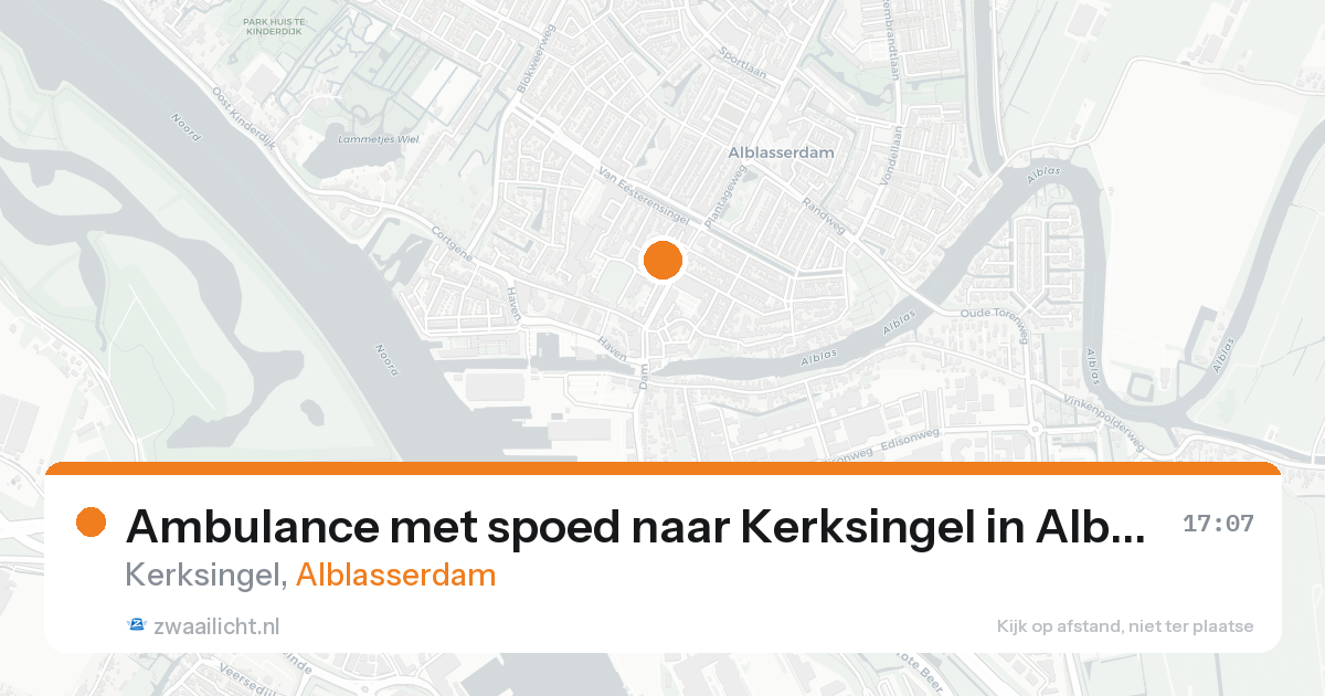 Ambulance met spoed naar Kerksingel in Alblasserdam — 17 aug 2026