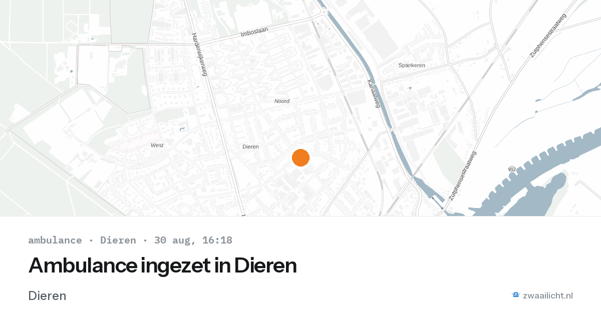 Ambulance ingezet in Dieren — 30 aug 2026