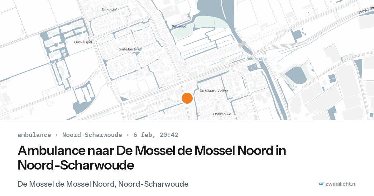 Ambulance naar De Mossel de Mossel Noord in Noord-Scharwoude — 6 feb 2026