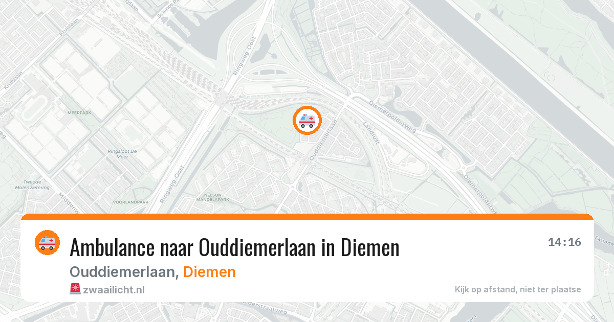 Ambulance naar Ouddiemerlaan in Diemen — 22 apr 2026