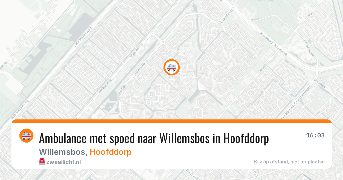 Ambulance met spoed naar Willemsbos in Hoofddorp — 25 feb 2026
