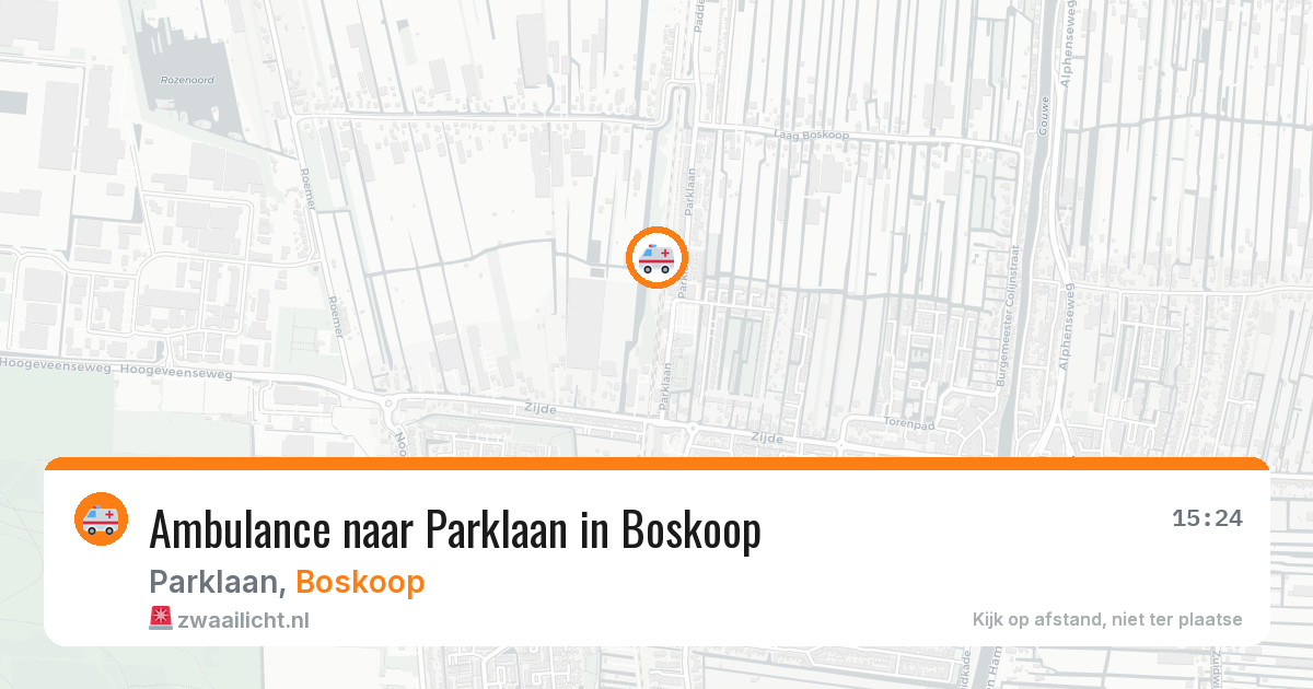 Ambulance naar Parklaan in Boskoop — 19 jun 2026
