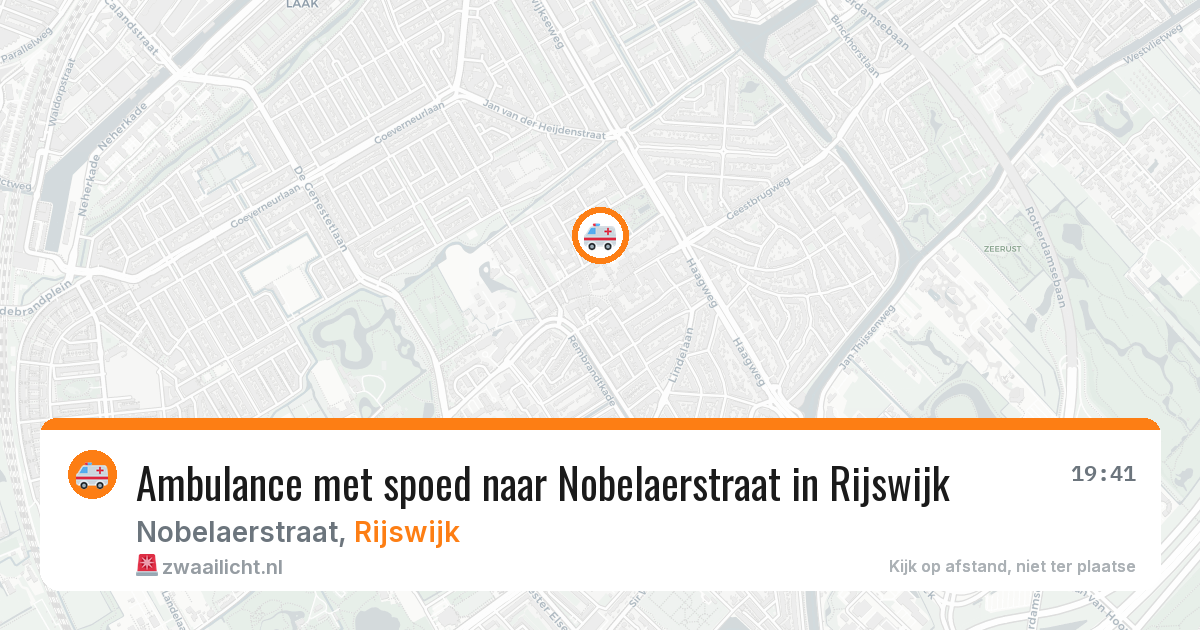 Ambulance met spoed naar Nobelaerstraat in Rijswijk — 3 aug 2026