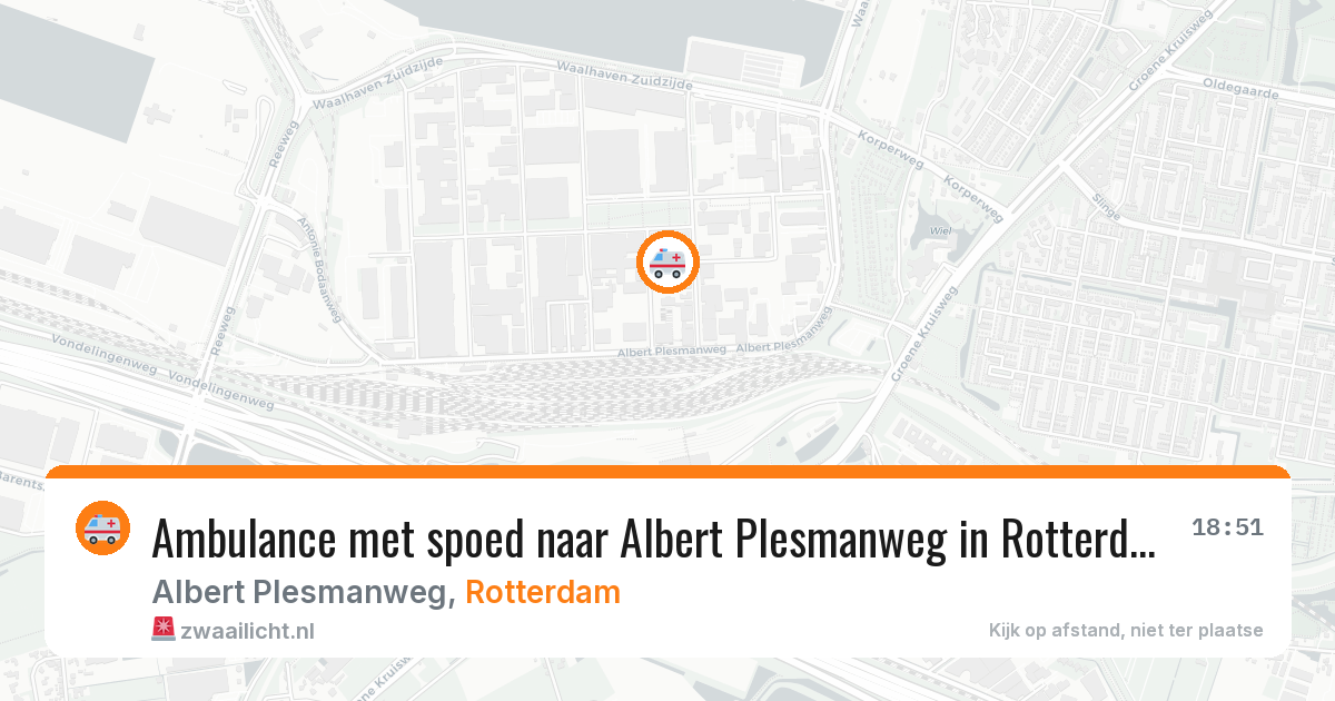 Ambulance met spoed naar Albert Plesmanweg in Rotterdam — 10 aug 2026
