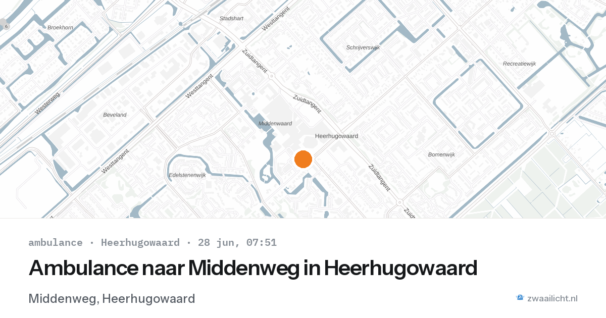 Ambulance naar Middenweg in Heerhugowaard — 28 jun 2026