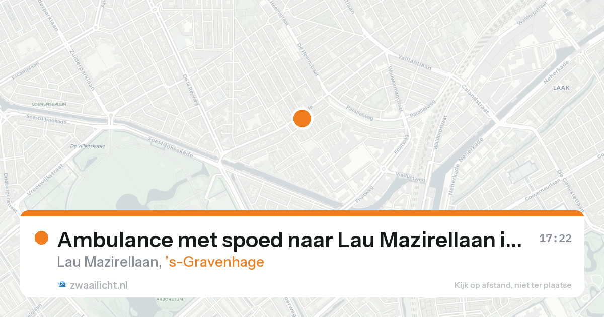 Ambulance met spoed naar Lau Mazirellaan in 's-Gravenhage — 18 aug 2026