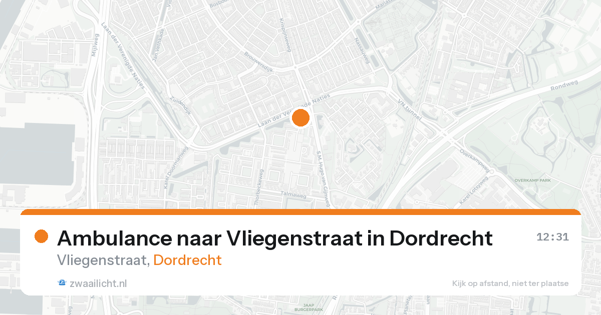 Ambulance naar Vliegenstraat in Dordrecht — 23 aug 2026