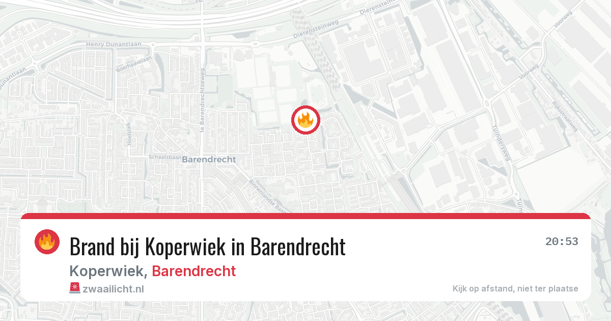 Brand bij Koperwiek in Barendrecht — 28 jul 2026