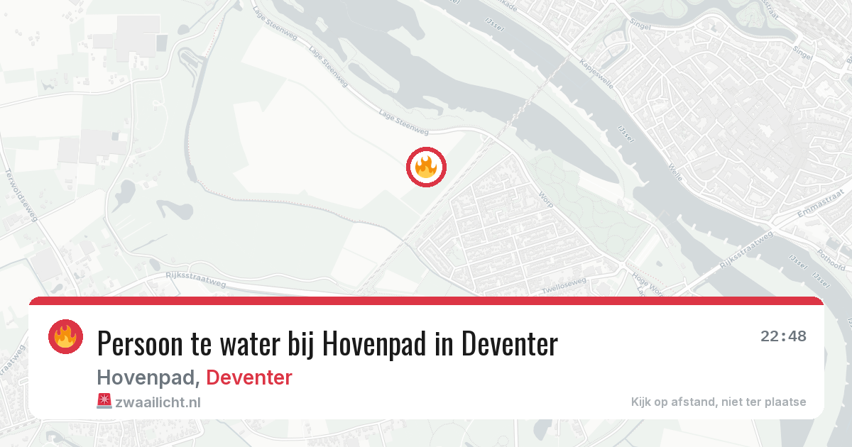 Persoon te water bij Hovenpad in Deventer — 22 jun 2026