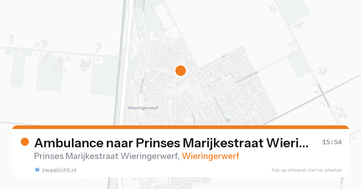Ambulance naar Prinses Marijkestraat Wieringerwerf in Wieringerwerf — 17 aug 2026