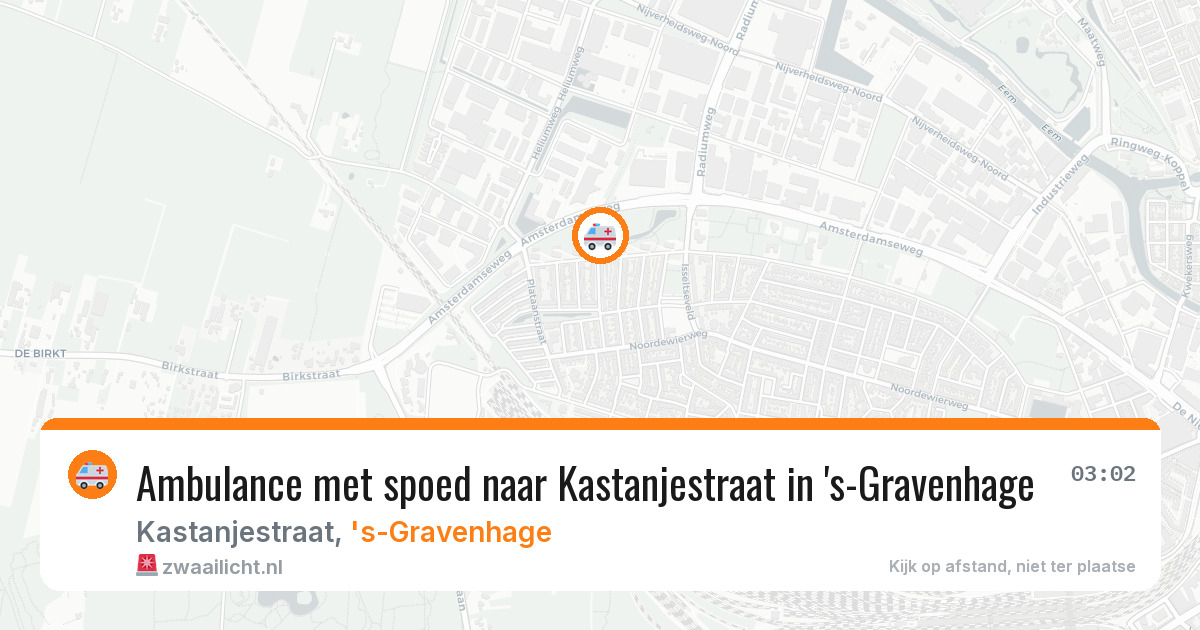 Ambulance met spoed naar Kastanjestraat in 's-Gravenhage — 30 mrt 2026