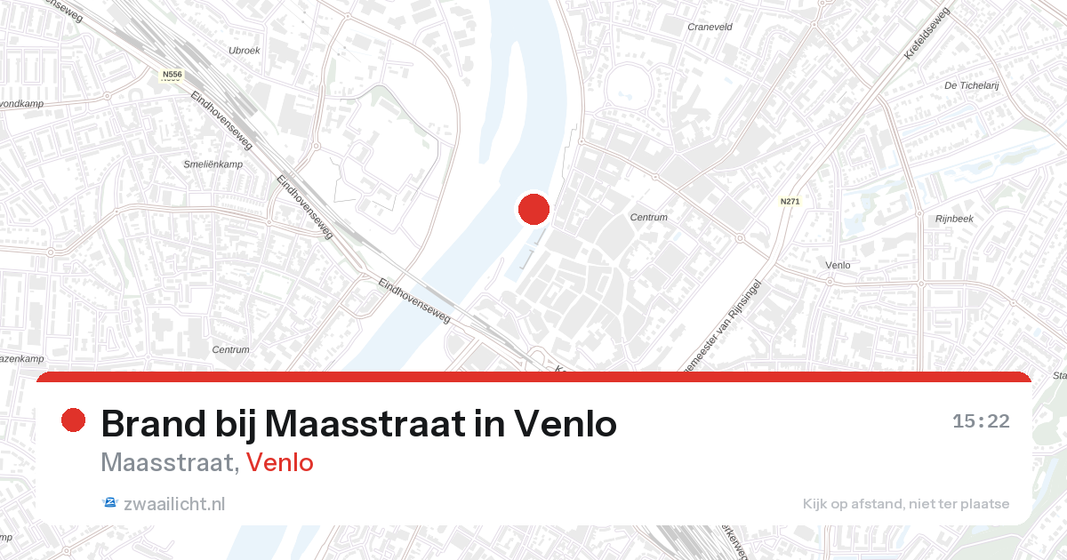 Brand bij Maasstraat in Venlo — 12 aug 2026