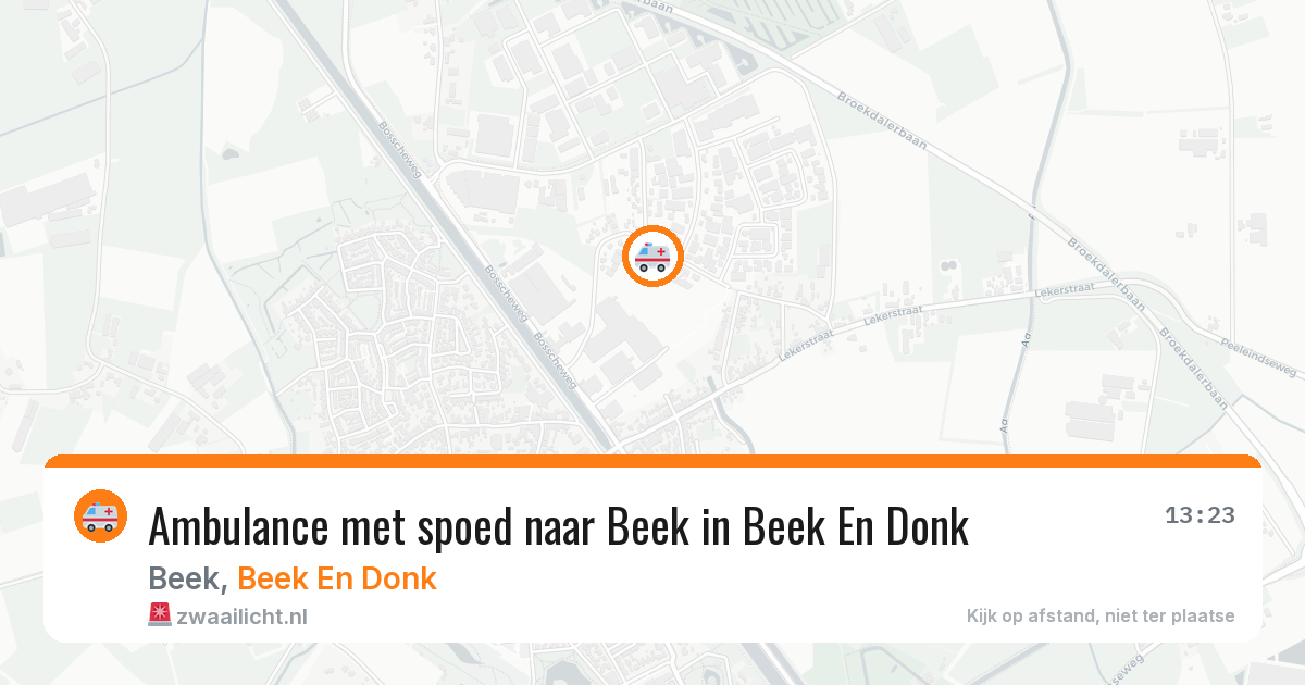 Ambulance met spoed naar Beek in Beek En Donk — 13 aug 2026