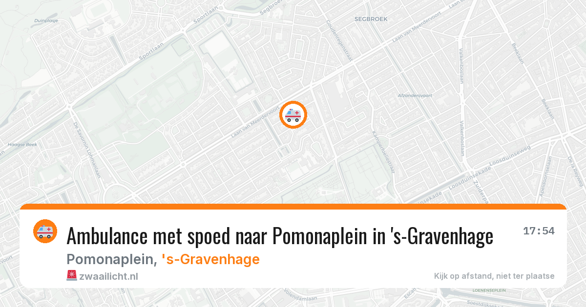 Ambulance met spoed naar Pomonaplein in 's-Gravenhage — 9 aug 2026