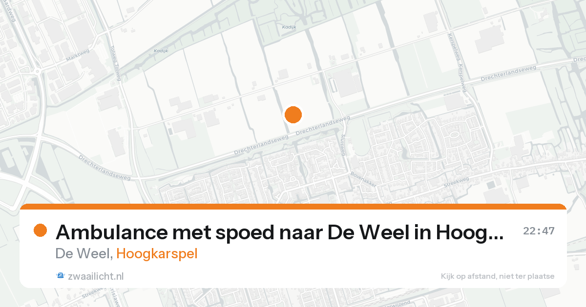 Ambulance met spoed naar De Weel in Hoogkarspel — 25 mei 2026
